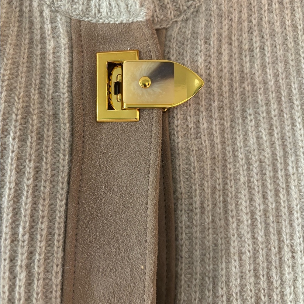 Tan Tory Burch Sweater Jacket